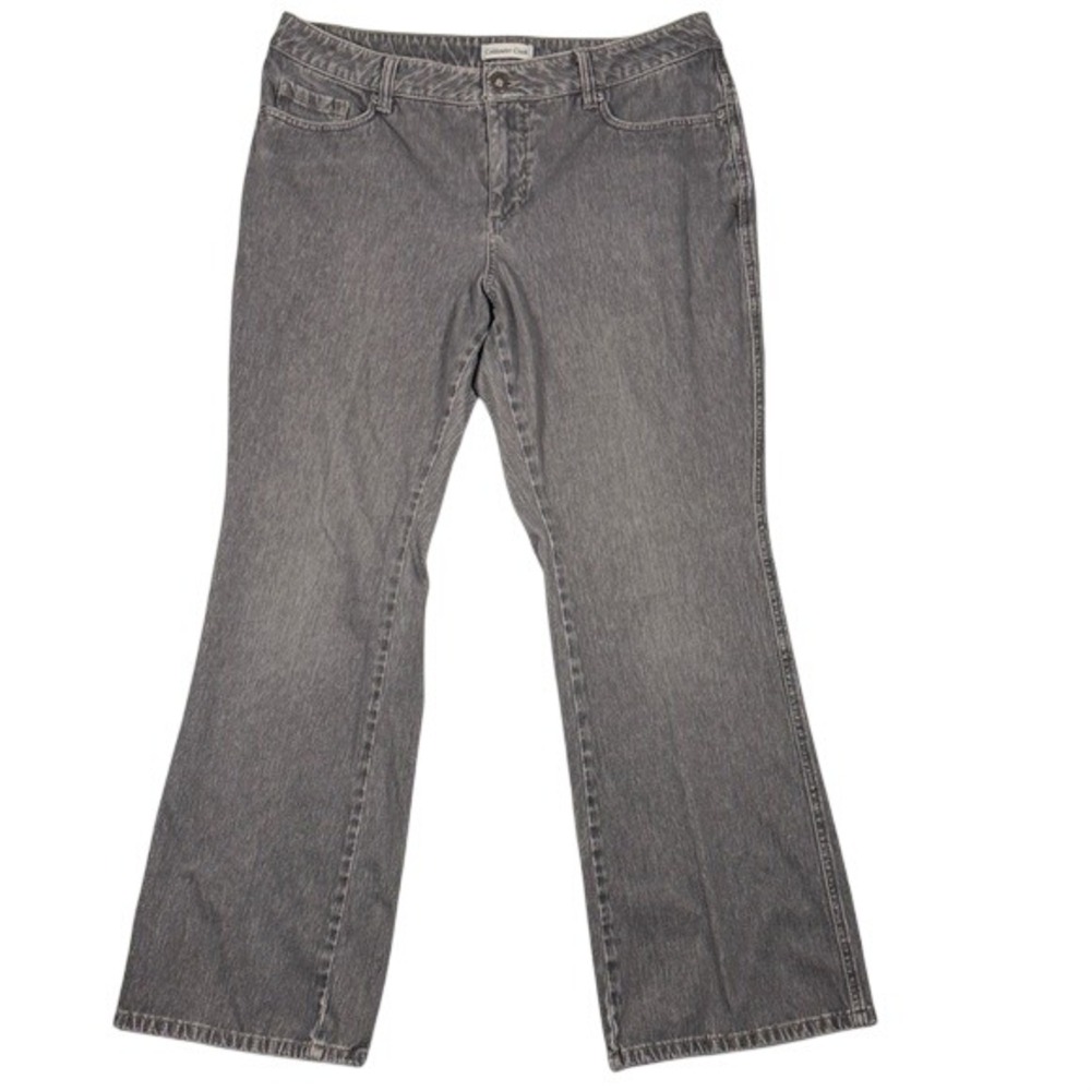 Coldwater Creek Gray Stretch Denim Flare Jeans‎ Womens Size P14 Bootcut Mid Rise